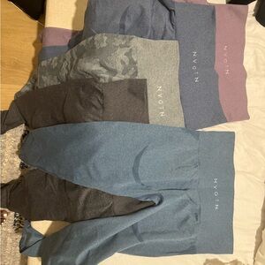 NVGTN Seamless Leggings in Blue, Gray, and Black